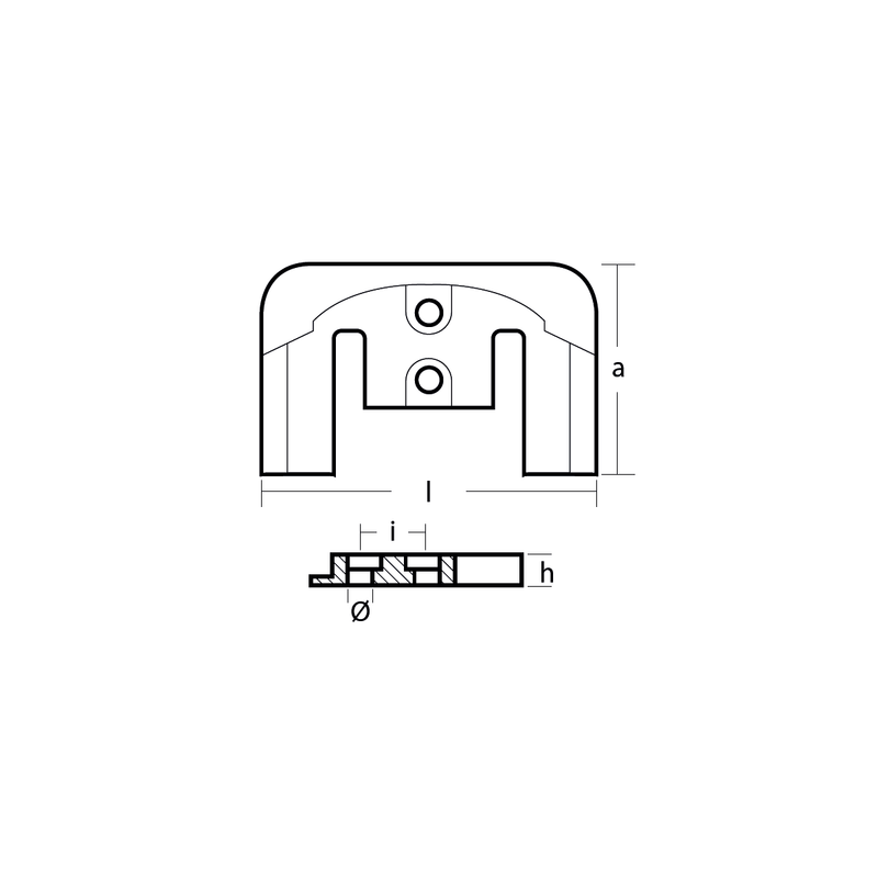 Anode en zinc Mercury / Mercruiser type Bravo, anode moteur, M 821630, 0.920KG, R800815