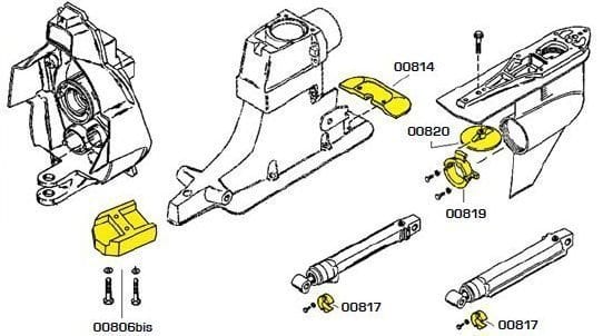 Kit d'anode en aluminium Mercury Alpha one 2e génération 888756K01/888756Q03 (vis incluses)