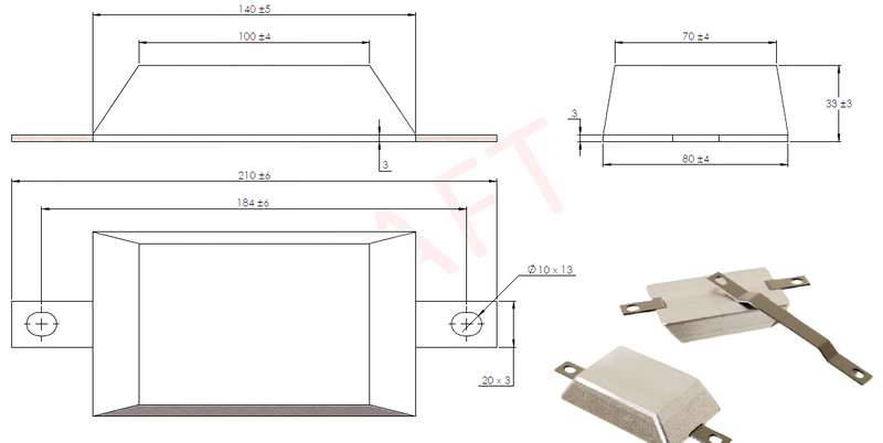 Aluminum Anode 1.76 lb 5.31x3.15x1.18 inch (8.27 inch)